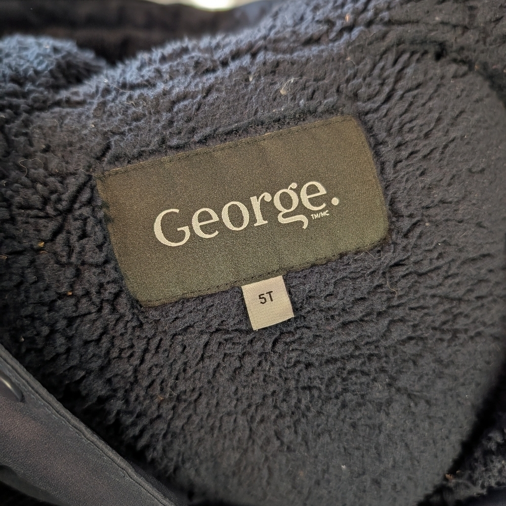 🖤 George Dark Blue Kids Puffer Coat - Picture 2 of 3